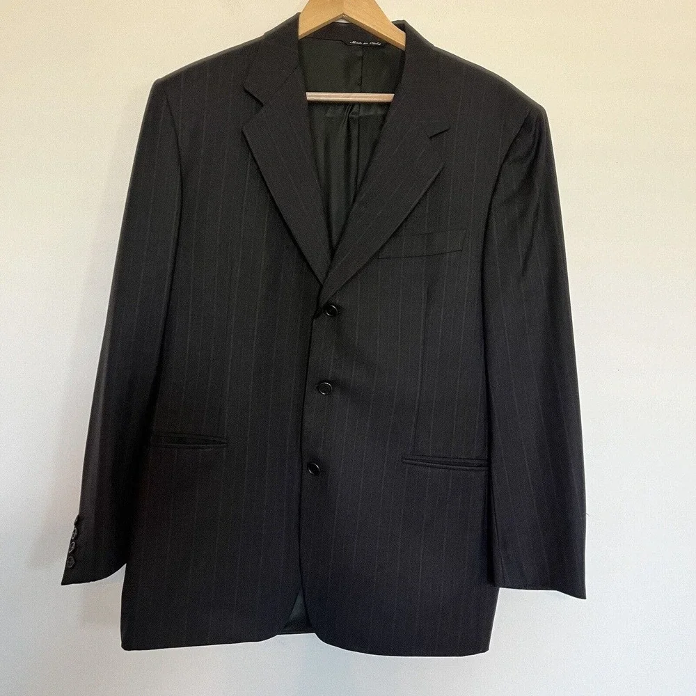 Canali Bloomingdale's 100% Wool 3 Button Blazer Suit Jacket Italy EU 50R US 40R